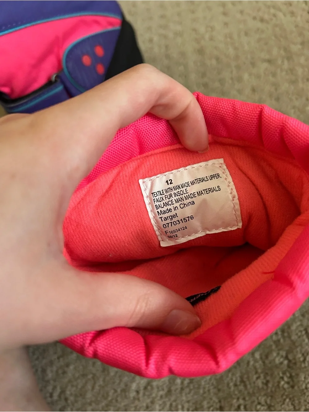 Target Kids Pink and Purple Snow Boots